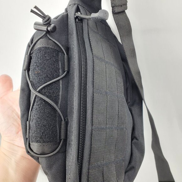 Highland Tactical Black Zipper Pocket Adjustable Strap Fanny Pack Belt Bag - Picture 2 of 10